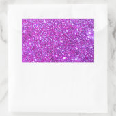 ピンクパープルスパークリーグラムグリッターデザイナー 長方形シール (バッグ)