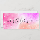 ピンクパープルスパークルの商品券 (正面)