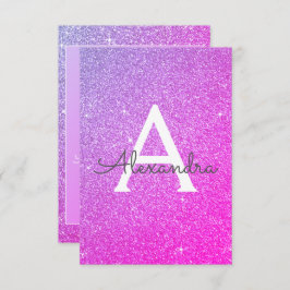 ピンクパープルスパークルグリッターSweet sixteen誕生日 招待状