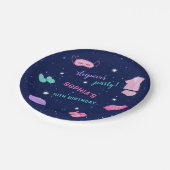 ピンクパープルスリープバーバースデーパーティースター ペーパープレート (アングル)