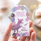 ピンクパープルスリーレックスガールディオナース誕生日 ギフトタグ