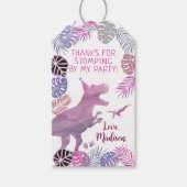 ピンクパープルスリーレックスガールディオナース誕生日 ギフトタグ (正面)