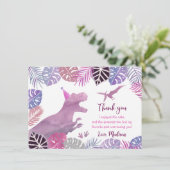 ピンクパープルスリーレックスガールディオナース誕生日 サンキューカード (スタンド正面)