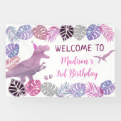 ピンクパープルスリーレックスガールディオナース誕生日 横断幕 (横)