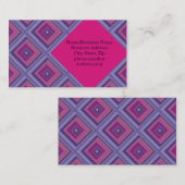 ピンクパープルダイヤモンドパターンジオメトリック非対称 名刺 (正面/裏面)