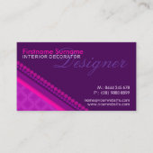 ピンクパープルダマスクドットスタイルデザイナービジネスCa 名刺 (正面)