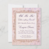 ピンクパープルダマスコビクトリアンコルセットヴィンテージスタイル 招待状 (裏面)