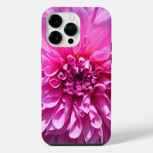 ピンクパープルダリアの花 iPhoneケース (裏面)