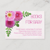 ピンクパープルダリアガールベビーシャワーブズベビー エンクロージャーカード (正面)