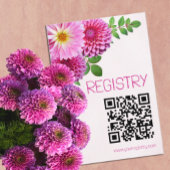 ピンクパープルダリアガールベビーシャワーレジストリ エンクロージャーカード