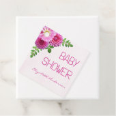 ピンクパープルダリアガールベビーシャワー フェイバータグ (インサイチュ)