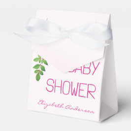 ピンクパープルダリアガールベビーシャワー フェイバーボックス