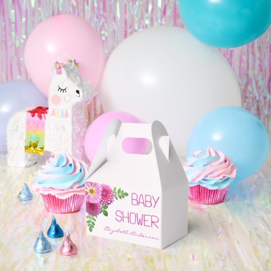 ピンクパープルダリアガールベビーシャワー フェイバーボックス (パーティー)