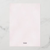 ピンクパープルダリアガールベビーシャワー 箔招待状 (裏面)