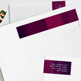 ピンクパープルチョークホリデー差出人住所ラベル ラップアラウンドラベル