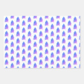 ピンクパープルツリーズウォーターカラークリスマスホリデー ラッピングペーパーシート (正面3)