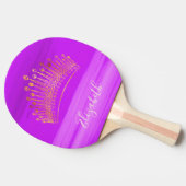 ピンクパープルティアラクラウンガーリー名 卓球ラケット (横)