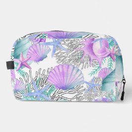 ピンクパープルティール（緑がかった色）コーラルシーシェルズキュートビーチイ ドップキット