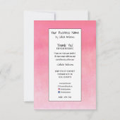 ピンクパープルティール（緑がかった色）タンブラー水彩ロゴのお客様 サンキューカード (裏面)