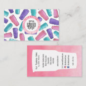 ピンクパープルティール（緑がかった色）タンブラー水色クレフターロゴ 名刺 (正面/裏面)