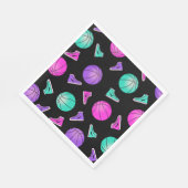 ピンクパープルティール（緑がかった色）ネオンバスケットボールスニーカー誕生日 スタンダードランチョンナプキン (角)