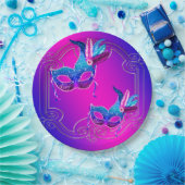 ピンクパープルティール（緑がかった色）仮装 ペーパープレート (パーティー)