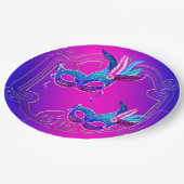 ピンクパープルティール（緑がかった色）仮装 ペーパープレート (アングル)