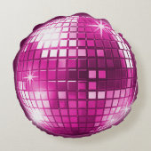 ピンクパープルディスコボールスパークル鏡 ラウンドクッション (裏面)