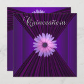 ピンクパープルデイジーパープルキンセアニェラ招待状 招待状 (正面/裏面)