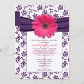 ピンクパープルデイジーファースト招待状 招待状 (正面/裏面)