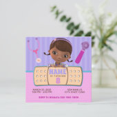 ピンクパープルドックスタッフィン誕生日 招待状 (スタンド正面)