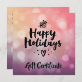 ピンクパープルハッピーホリデーズギフト券 (正面/裏面)