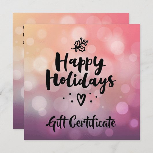 ピンクパープルハッピーホリデーズギフト券 (正面/裏面)