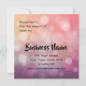 ピンクパープルハッピーホリデーズギフト券 (裏面)