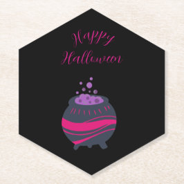 ピンクパープルハロウィーン紙コースター ペーパーコースター