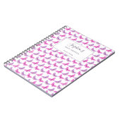 ピンクパープルバタフライウォーターカラーゲストブック ノートブック (左側)