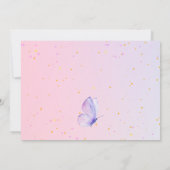 ピンクパープルバタフライオールエイジズフォト誕生日 招待状 (裏面)