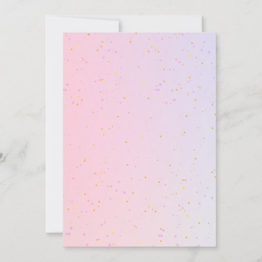 ピンクパープルバタフライガールオールエイジ誕生日 サンキューカード (裏面)