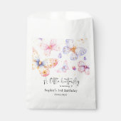 ピンクパープルバタフライガールオールエイジ誕生日 フェイバーバッグ (正面)