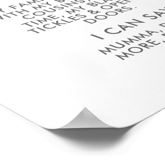 ピンクパープルバタフライガールズ1stバースデーマイルストーン ポスター (角)