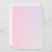 ピンクパープルバタフライガールベビーシャワー サンキューカード (裏面)