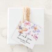 ピンクパープルバタフライガールベビーシャワー フェイバータグ (インサイチュ)