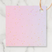 ピンクパープルバタフライガールベビーシャワー フェイバータグ (裏面)