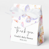 ピンクパープルバタフライガールベビーシャワー フェイバーボックス (正面サイド)