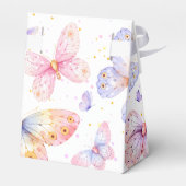 ピンクパープルバタフライガールベビーシャワー フェイバーボックス (裏面サイド)