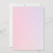 ピンクパープルバタフライガールベビーシャワー 招待状 (裏面)