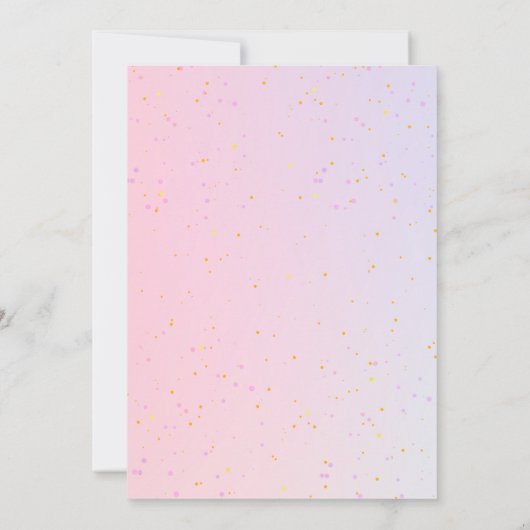 ピンクパープルバタフライガールベビーシャワー 招待状 (裏面)