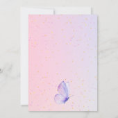 ピンクパープルバタフライガール　あらゆる年齢の誕生日 招待状 (裏面)
