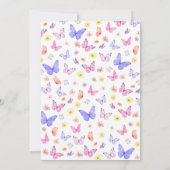 ピンクパープルバタフライバーサデー 招待状 (裏面)