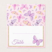 ピンクパープルバタフライベビーシャワーテーブル番号 (外部フラット)